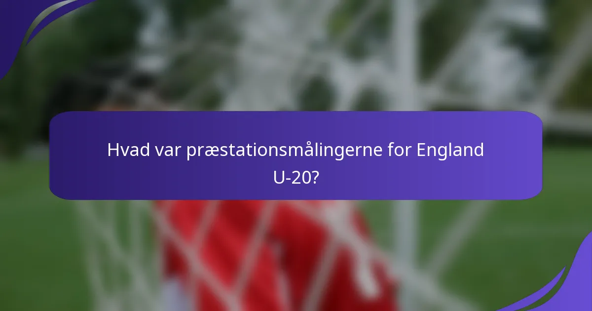 Hvad var præstationsmålingerne for England U-20?