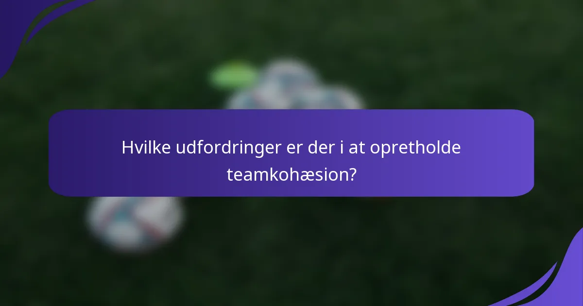 Hvilke udfordringer er der i at opretholde teamkohæsion?